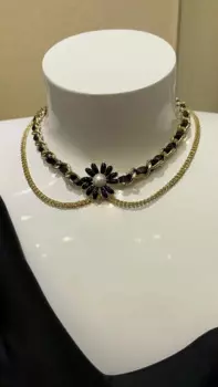 Новое женское модное колье с жемчужными буквами и цветочным дизайном