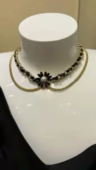 Новое женское модное колье с жемчужными буквами и цветочным дизайном