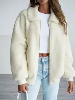 Новое женское зимнее пальто, однотонное, теплое, элегантное, простое, женское пальто, осень-зима, свободная осенняя куртка на молнии, женское пальто