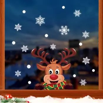 Новогодние наклейки на окно ZQNYCY