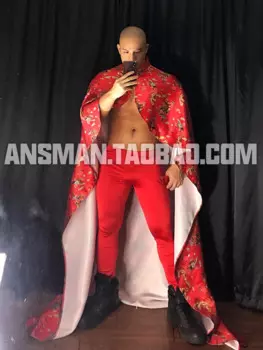 Новогодний костюм в китайском стиле с драконом, одежда для темативечерние представлений, для ночного клуба, бара, мужской сексуальный костюм диджея, карнавальный костюм