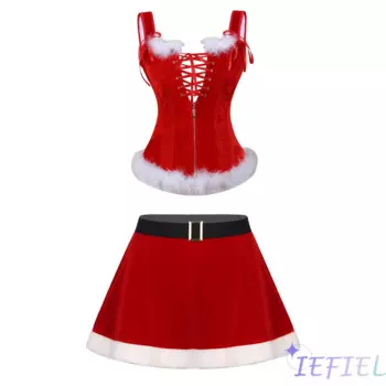 Новогодняя рождественская вечеринка, бархатное рождественское платье, женские комплекты с юбкой, Санта-Клаус, ролевая одежда, тонкая униформа, сексуальные костюмы, ночная рубашка