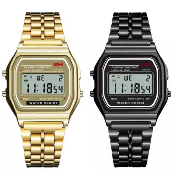 Новые часы Montre Homme F-91W со стальным ремешком для мужчин, светодиодные цифровые спортивные военные часы, электронные женские наручные часы Zegarek Damski