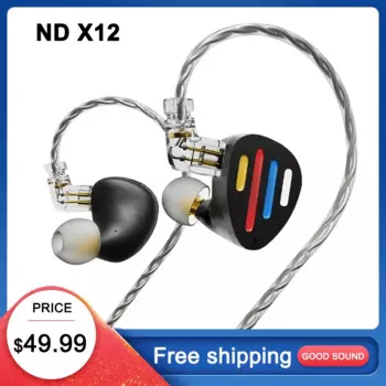 Новые флагманские динамические наушники ND X12 IEMS 10 мм + 5BA HIFI наушники-вкладыши гибридные наушники регулируемые со съемным кабелем