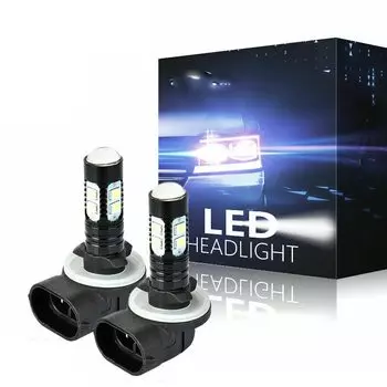 Новые H27W/2 881 светодиодные лампы, противотуманные фары для автомобилей, светодиодные противотуманные фары дальнего света, высокие фонари для автомобиля, цвет: 6000K, 8000K, белый