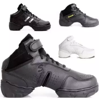 Новые кожаные туфли на танкетке на высоком каблуке, черно-белые танцевальные туфли, джазовые кроссовки, женские кроссовки в стиле хип-хоп