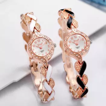 Новые креативные женские часы, модные черно-белые браслеты в форме сердца со стразами, кварцевые часы, роскошный подарок, женские наручные часы