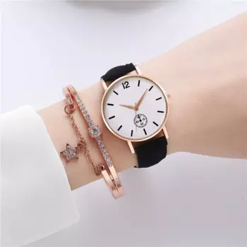 Новые модные наручные кварцевые часы с матовым ремешком, женские Популярные Простые повседневные наручные часы с ремешком, 2 шт., 2023