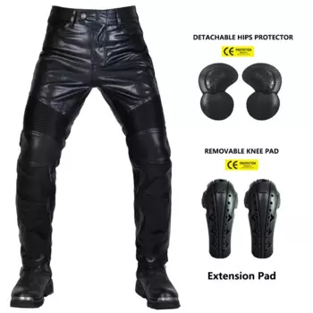Новые мотоциклетные бриджи для мотокросса, байкерские брюки из искусственной кожи, водонепроницаемые ветрозащитные мужские с наколенниками 4X CE