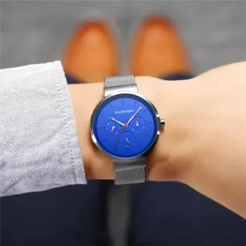 Новые мужские часы GUANQIN 2024, модные мужские кварцевые часы из нержавеющей стали, мужские многофункциональные спортивные часы для мужчин