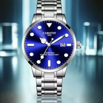 Новые мужские кварцевые часы, простые повседневные модные стильные мужские кварцевые наручные часы с календарем, серебряным стальным ремешком