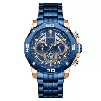 Новые мужские наручные часы, водонепроницаемые светящиеся кварцевые Стальные полосы, шестиконтактный Многофункциональный стальной ремешок, часы с календарем, кварцевые часы с ремешком