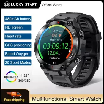 Новые мужские умные часы с GPS-позицией, военные спортивные часы для спорта на открытом воздухе, фитнеса, супер длинные умные часы с режимом ожидания, IP68, водонепроницаемые мужские часы для плавания