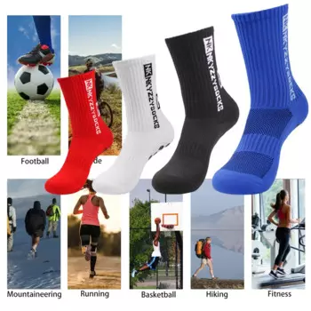 Новые Нескользящие футбольные носки NKYZZYSOCKS до середины икры, Нескользящие футбольные спортивные