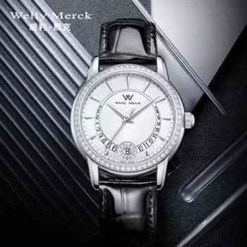 Новые оригинальные автоматические механические мужские водонепроницаемые часы Welly Merck