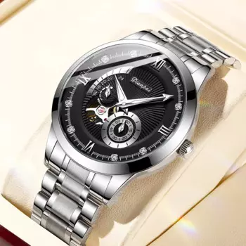 Новые полностью автоматические механические мужские часы DIANPAI Black Warrior, модные водонепроницаемые часы из нержавеющей стали