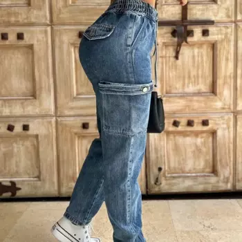 Новые поступления, женские эластичные джинсовые прямые брюки со средней талией на шнуровке, Женские винтажные свободные джинсы с потертостями и прострочкой, весенние брюки