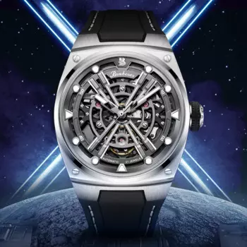 Новые роскошные модные часы мужские брендовые полые полностью автоматические механические мужские часы светящиеся водонепроницаемые