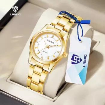 Новые роскошные золотые часы LIEBIG из нержавеющей стали, женские часы, женские наручные часы, женские наручные часы, женские часы L4005