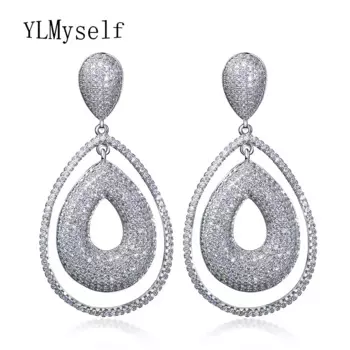 Новые серьги в форме капли, украшенные прозрачным фианитом