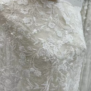 Новые специальные бусины с блестками французская кружевная вышивка Подходит для высококачественного свадебного платья