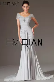 Новые стильные Серебристые шифоновые вечерние платья с рукавами-крылышками