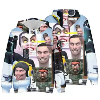 Новые толстовки и свитшоты детская одежда Skibidi унитаз толстовка для мальчиков и девочек с длинным рукавом Аниме толстовки крутые топы футболки