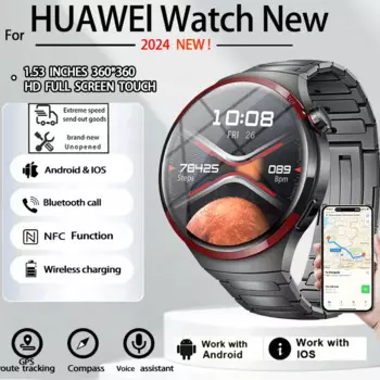 Новые уличные умные часы для Huawei WATCH 4 Pro, мужские AMOLED HD-экран, Bluetooth-вызов, GPS, NFC, водонепроницаемые умные часы с пульсометром