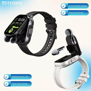 Новые умные часы 2 в 1 с наушниками для мужчин 2 дюйма Multi Sport Bt Call NFC трекер упражнений, совместимый с телефоном Iphone Android