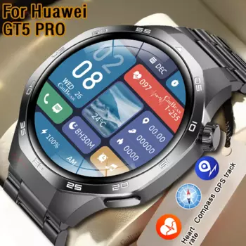 Новые умные часы для Huawei GT5 PRO, мужские GPS-треки, NFC-компас, 360*360 HD-экран, пульсометр, водонепроницаемые умные часы с Bluetooth-вызовом