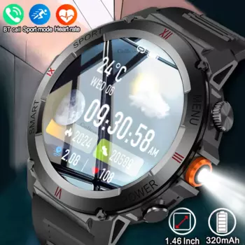 Новые военные умные часы для мужчин, светодиодный фонарик, пульсометр, спорт на открытом воздухе, фитнес, водонепроницаемые умные часы с Bluetooth для звонков для Huawei