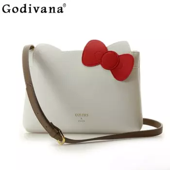 Новые женские сумки на плечо Kawaii из искусственной кожи в японском стиле, женская сумка на молнии, регулируемые сумки через плечо