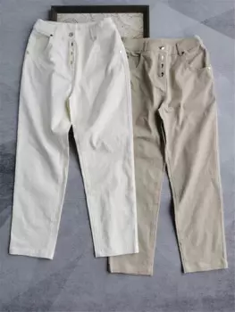 Новые женские зауженные брюки B * C с бусинами и высокой талией, повседневные брюки с маленькими штанинами