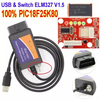 Новый 100% чип PIC18F25K80 ELM327 V1.5 USB-переключатель ELM 327 CAN/MS CAN для диагностического сканера Forscan OBD2 Бесплатная доставка