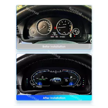 Новый 12,3-дюймовый ЖК-экран для BMW 5 серии F10 F12 X5 X6 F15 F16 Автомобильный цифровой кластер Приборная панель Автоматический счетчик Обновление виртуальной кабины