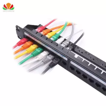 Новый 19in 1U стойка 24 порта прямой CAT6A патч-панель RJ45 сетевой кабель адаптер Keystone разъем Ethernet распределительная рама