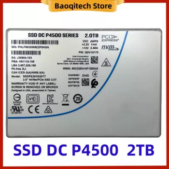 Новый 2 ТБ P4500 SSD серии DC NVME U.2 PCI-E 2,5 "SSDPE2KX020T7T10 твердотельный накопитель для Intel