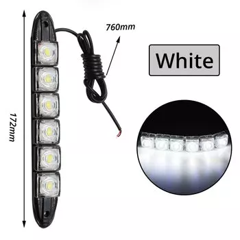 1 шт. автомобильные дневные ходовые огни 12 В гибкий указатель поворота линзы дневного света 6 светодиодов водонепроницаемые DRL белые фары парковочные лампы противотуманные фары