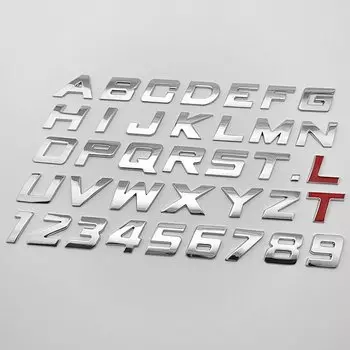 Новый 3D металлический 25 мм итальянские автомобильные буквы алфавита, эмблема, цифры, хромированная маркировка, авто наклейка, логотип багажника, буквы, эмблема, аксессуары