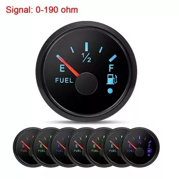 Новый 52 мм измеритель уровня топлива 0-190 Ом 240-33 Ом датчик топливного бака для морской лодки автомобиля 7-цветная подсветка 12 В 24 В индикатор уровня топлива