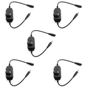 Новый 5-кратный светодиодный диммер, диммер постоянного тока 12 В-24 В, 6 А, подходит для светодиодных лент, светодиодный веревочный светильник 3528, 5050, 5630 (черный)