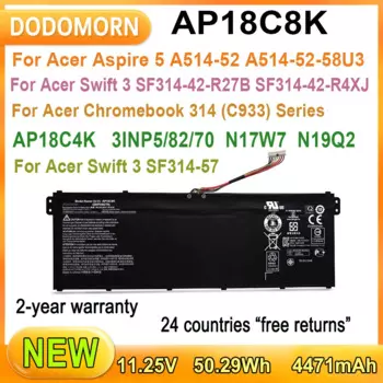 Новый аккумулятор AP18C8K для ноутбука Acer Aspire 5 A514-52-58U3 Swift 3 SF314-42-R27B/R4XJ SF314-57/57G/58/58G/58XS/523B AP18C4K N17W7