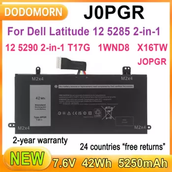 Новый аккумулятор J0PGR для ноутбука Dell Latitude 12 5285 2-в-1, 5290 2-в-1 серии T17G JOPGR T17G X16TW 1WND8, запасные части 42Wh
