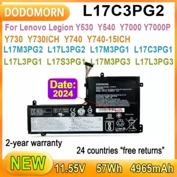 Новый аккумулятор L17C3PG2 для ноутбука Lenovo Legion Y530-15ICH,Y540,Y730 Y730-15ICH,Y740,Y7000 2018 2019, Y700P 2019 Series 52.5Wh