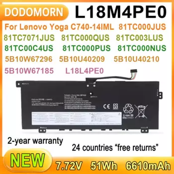 Новый аккумулятор L18M4PE0 для ноутбука Lenovo Yoga C740-14IML 81tc000ius 81tc7071ius 81TC000QUS 81TC003LUS 81TC00C4US L18L4PE0 51Wh
