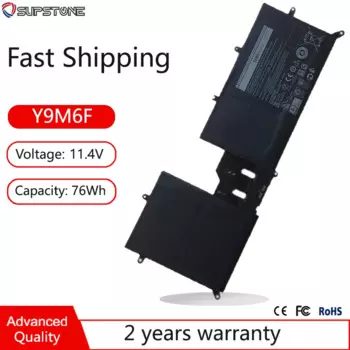 Новый аккумулятор Y9M6F для ноутбука Dell Alienware M15 M17 R2 P87F P41E 08K84Y YM9KC ALW15M C7XD9 R4958W D4505B D4746W D4958W D4738W