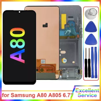 Новый AMOLED ЖК-дисплей для Samsung Galaxy A80 A805N, ЖК-дисплей, дигитайзер сенсорного экрана, замена для Samsung A805 A805F, ЖК-дисплей