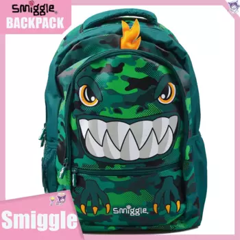 Новый австралийский большой рюкзак со смайликом, школьные сумки с зеленым динозавром, карандаш, набор канцелярских принадлежностей, рюкзак для студентов, подарки