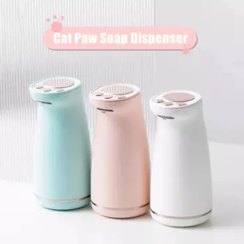 Новый Автоматический дозатор для мыла, USB Перезаряжаемый дозатор для мыла 300 мл, милый пенообразователь с кошачьими крапанами для рук