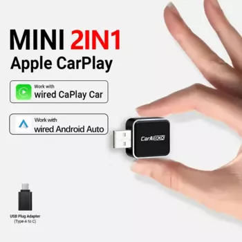 Новый беспроводной Android Auto CarPlay адаптер максимального размера 2в1 AI Box автомобильный проводной к беспроводному USB-ключу для VW Hyundai Toyota Honda